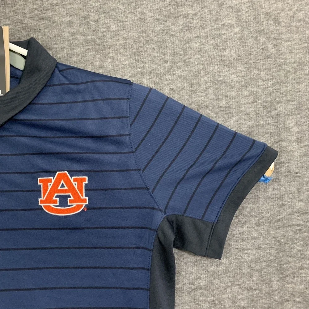 NWT Nike Auburn Tigers Polo Shirt Women's‎ Medium Navy Blue Striped SEC On Field